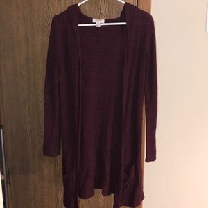 Long cozy cardigan with hood and pockets!
